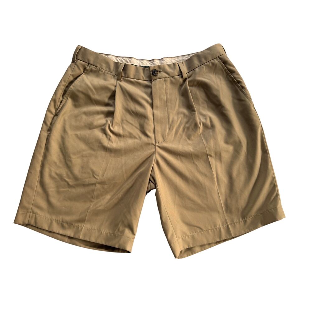 Brooks Brothers Shorts Mens 36 Khaki Pleated Chino